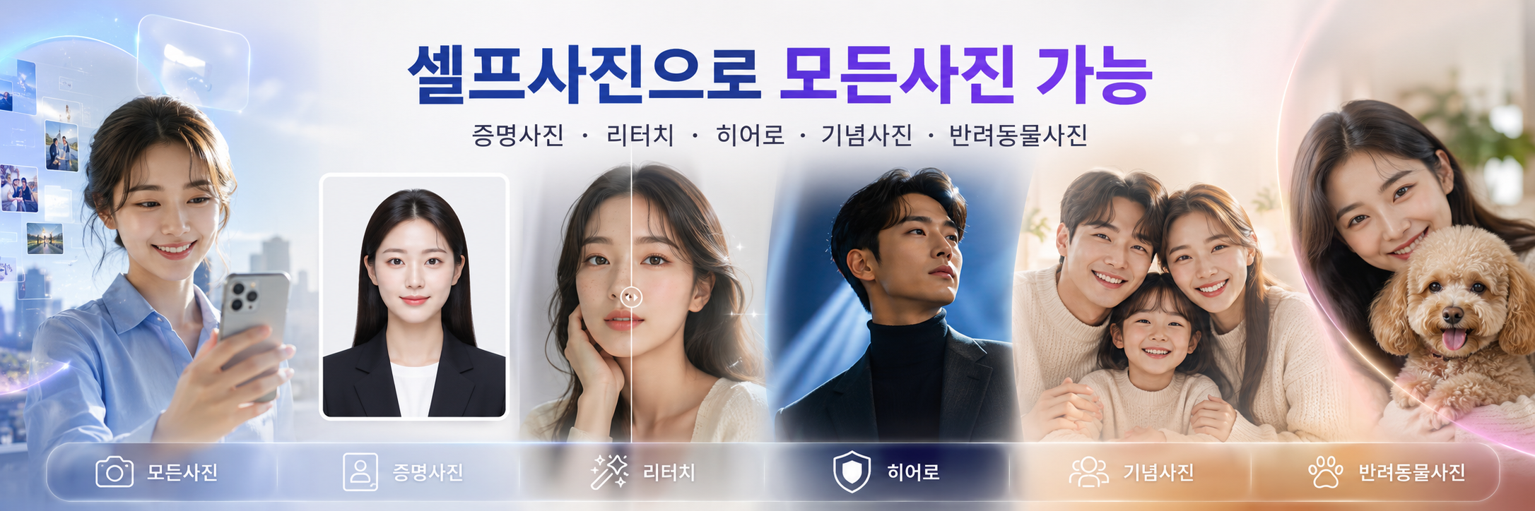 증명사진 리터치 히어로 기념사진 반려동물사진